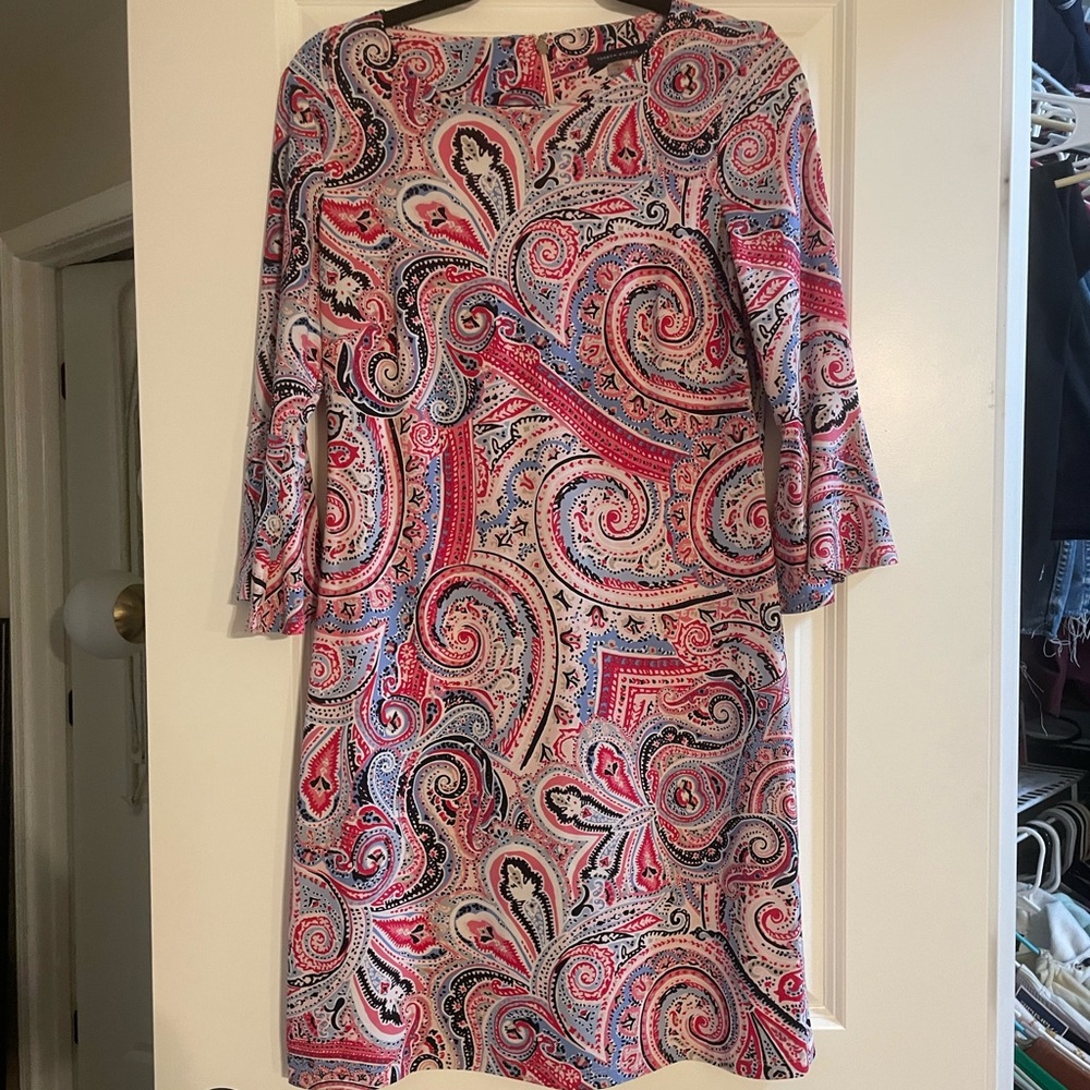 Tommy Hilfiger, long sleeve, multicolor dress.